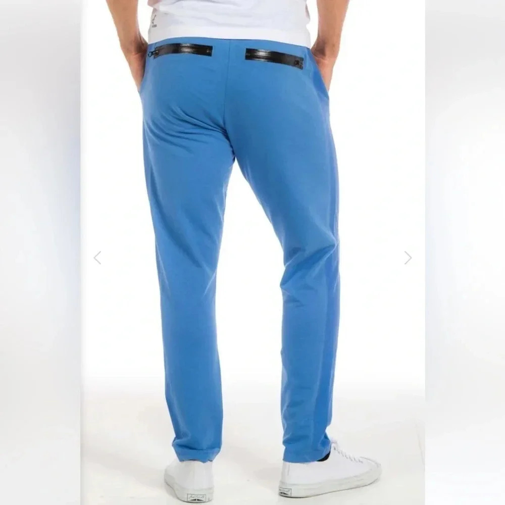 Ably Filium Tech Sweatpants Men’s Blue Performance Joggers Athleisure Stretch - Picture 2 of 11
